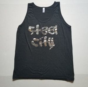 American Apparel black logo steel city tank size Medium